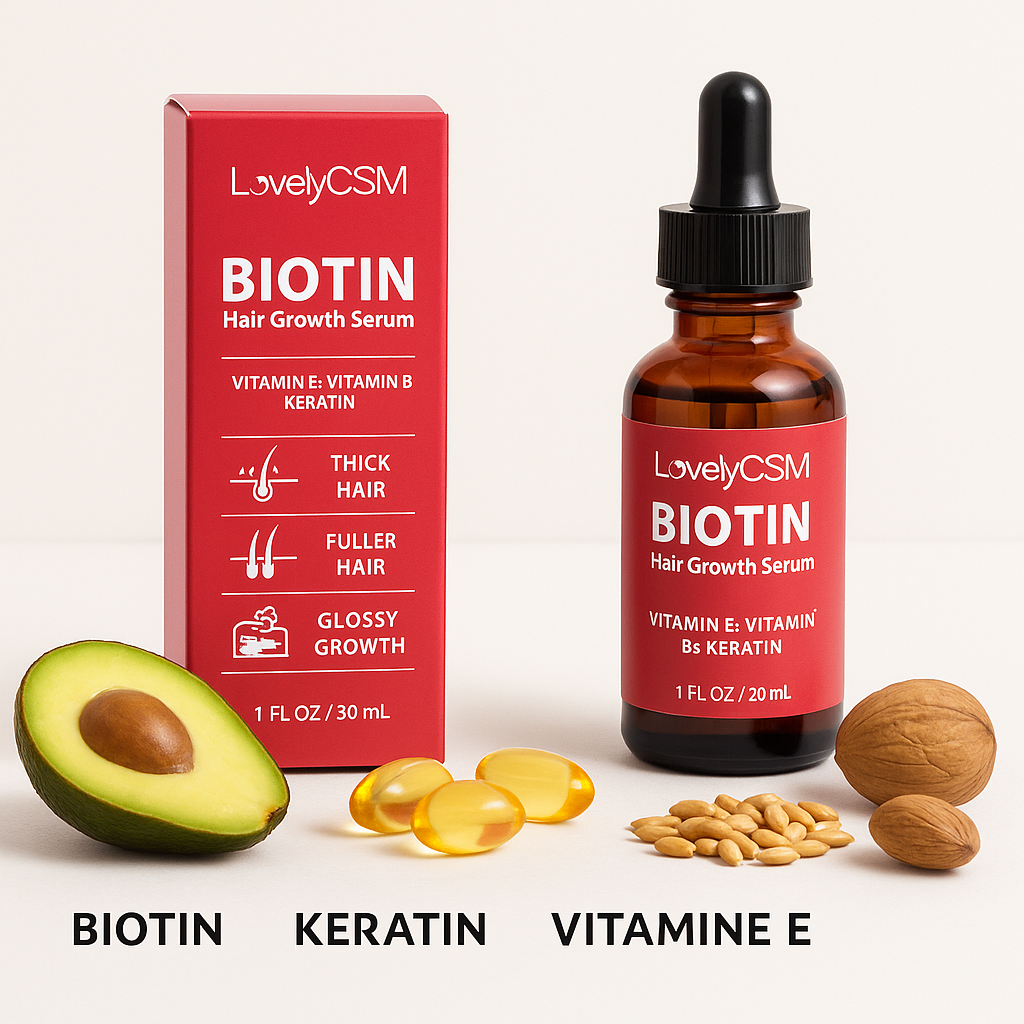 Sérum LovelyCSM Biotin - Pousse rapide et naturelle des cheveux - en 14 jours